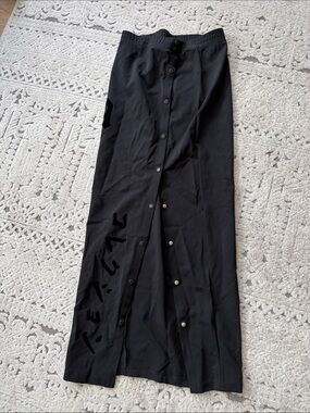 Black Snap-Front Maxi Skirt